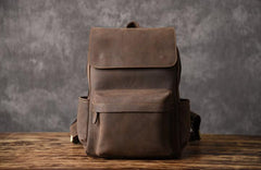 Genuine Leather Mens Cool Backpack Sling Bag Large Travel Bag Hiking Bag for men