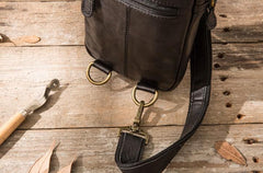 Vintage Leather Mens Sling Bag Sling Shoulder Bag Sling Backpack for men