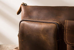 Vintage Leather Mens Cool Messenger Bag Shoulder Bags  for Men