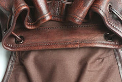 Coffee Leather Mens Backpack Travel Backpack Laptop Backpacks for men