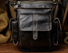 Biker Mens Leather Drop Leg Bag Waist Bag Side Bag Belt Pouch Pack for Men - imessengerbags