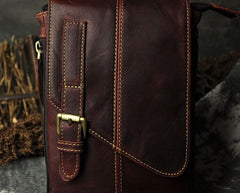 Mens Leather Small Side Bag COURIER BAGs Waist Pouch Holster Belt Case Belt Pouch for Men - imessengerbags