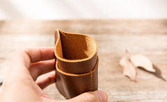 Leather Mens Card Holders Slim Front Pocket Wallet Card Wallet for Men - imessengerbags