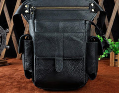 Biker Mens Leather Drop Leg Bag Waist Bag Side Bag Belt Pouch Pack for Men - imessengerbags