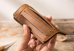 Leather Mens Slim Cards Holder Front Pocket Wallets Card Wallet for Men