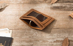 Leather Mens Slim Card Holder Front Pocket Wallets Card Wallet for Men - imessengerbags