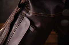 Genuine Leather Mens Cool Chest Bag Sling Bag Crossbody Bag Travel Bag Hiking Bag for men