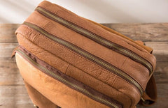Cool Brown Mens Leather Backpacks Travel Backpacks Laptop Backpack for men - imessengerbags