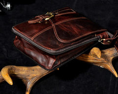 Mens Leather Small Side Bag COURIER BAGs Waist Pouch Holster Belt Case Belt Pouch for Men - imessengerbags