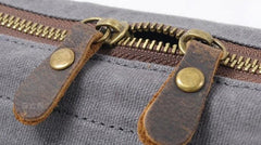 Cool Canvas Leather Mens Zipper Wristlet Bag Vintage Clutch Zipper Bag for Men