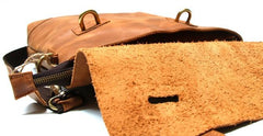 Vintage Mens Leather Briefcase Handbag Shoulder Bag Backpack for men
