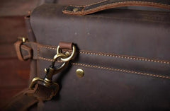 Genuine Leather Mens Cool Messenger Bag Briefcase Work Bag Business Bag for men