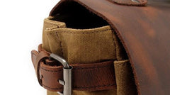 Mens Waxed Canvas Camera Side Bag Camera Messenger Bag Courier Bag Camera Shoulder Bag for Men - imessengerbags