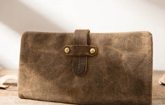 Cool Canvas Leather Mens Long Wallet Long Wallet for Men - imessengerbags