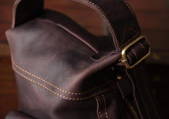 Genuine Leather Mens Cool Chest Bag Sling Bag Crossbody Bag Travel Bag Hiking Bag for men