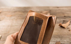Leather Mens Slim Card Holder Front Pocket Wallets Card Wallet for Men - imessengerbags