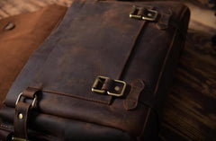 Genuine Leather Mens Cool Messenger Bag Briefcase Work Bag Business Bag for men
