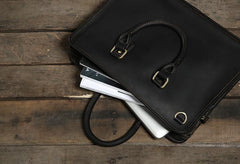 Handmade Leather Mens Cool Messenger Bag Briefcase Work Bag Business Bag Laptop Bag for men