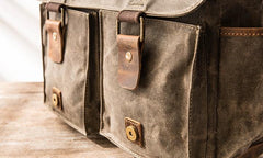 Waxed Canvas Messenger Bags for men Vintage Shoulder Bag for men