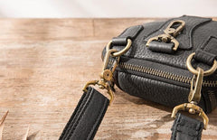 Black Leather Belt Pouch Mens Waist Bag Shoulder Bag for Men - imessengerbags