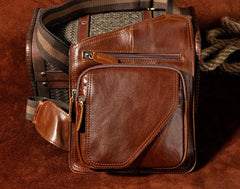 Leather Mens Chest Bag Sling Bag Sling Shoulder Bag Sling Backpacksfor men - imessengerbags