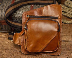 Leather Mens Chest Bag Sling Bag Sling Shoulder Bag Sling Backpacksfor men - imessengerbags