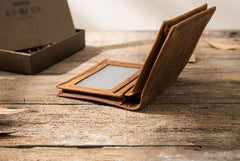 Cool Leather Vintage Mens Slim Small Wallets Zipper billfold Wallets for Men - imessengerbags