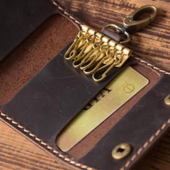 Handmade Leather Mens Cool Key Wallet Car Key Holder Car Key Case for Men - imessengerbags