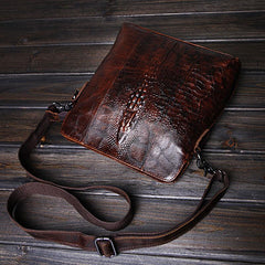 Cool Coffee Small Leather Mens Messenger Bag Shoulder Bag for Men