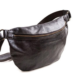 Genuine Leather Mens Cool Chest Bag Sling Bag Crossbody Bag Travel Bag Hiking Bag for men