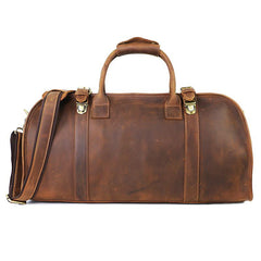 Black Leather Mens Casual Large Travel Bags Shoulder Weekender Bags Brown Duffle Bag For Men