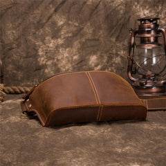 Cool Brown LEATHER MENS FANNY PACK FOR MEN BUMBAG WAIST BAGS - imessengerbags