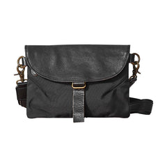 Cool Canvas Leather Mens Messenger Shoulder Bag Small Canvas Side Bag Courier Bags for Men - imessengerbags