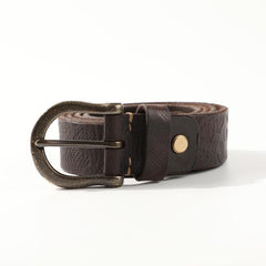 Casual Handmade Leather Vintage Simple Leather Belts Mens Khaki Belt Men Brown Leather Belt for Men