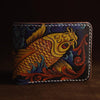 Handmade Tooled Leather Mens Skull billfold Wallets Bifold Wallet Small Wallet For Men - imessengerbags