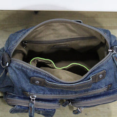 Blue Denim Mens Womens Side Bag Handbag Blue Jean Messenger Bag For Women