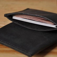 Handmade Mens Cool billfold Leather Wallet Men Small Card Slim Wallets Bifold for Men - imessengerbags