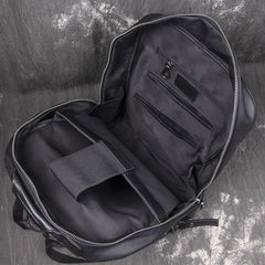 Cool Black Leather Mens Backpacks 15inch Laptop Backpacks School Backpack for Men - imessengerbags