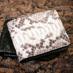 Handmade Leather Boa Skin Mens billfold Wallet Cool Leather Wallet Slim Wallet for Men - imessengerbags