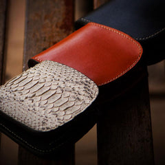 Handmade Leather Bifold Mens billfold Wallet Cool Slim Wallet Biker Wallet for Men - imessengerbags