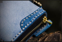 Handmade Leather Mens Chain Biker Wallet Cool Leather Wallet Long Clutch Wallets for Men - imessengerbags