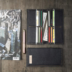 Cool Denim Mens Jean Long Wallet Bifold Slim Long Wallets For Men - imessengerbags