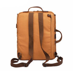 Waxed Canvas Leather Mens Cool Backpack Canvas Handbag Canvas Shoulder Bag for Men