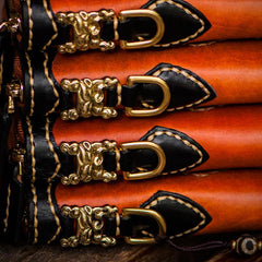 Handmade Leather Mens Chain Biker Wallet Cool Leather Wallet Long Clutch Wallets for Men - imessengerbags