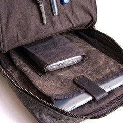 Canvas Leather Mens Cool Chest Bag Sling Bag Crossbody Bag Travel Bag Hiking Bag for men - imessengerbags