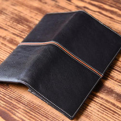 Handmade Leather Mens Cool Slim Leather Wallet Men Small Wallets Bifold for Men - imessengerbags