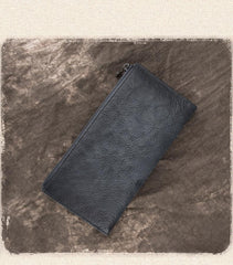 Vintage Brown Long Wallet Leather Mens Bifold Long Wallet Slim Long Wallet For Men - imessengerbags