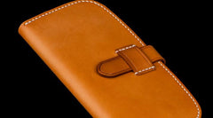 Handmade Leather Men Slim Cool Leather Wallet Long Phone Clutch Wallets for Men - imessengerbags