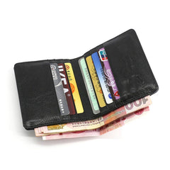 Leather Mens Front Pocket Wallet Small Wallet Slim Wallet Card Wallet for Men - imessengerbags