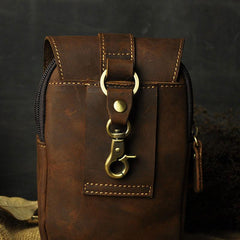 Small Mens Leather Belt Pouch Holsters Belt Case Cell Phone Waist Pouch for Men